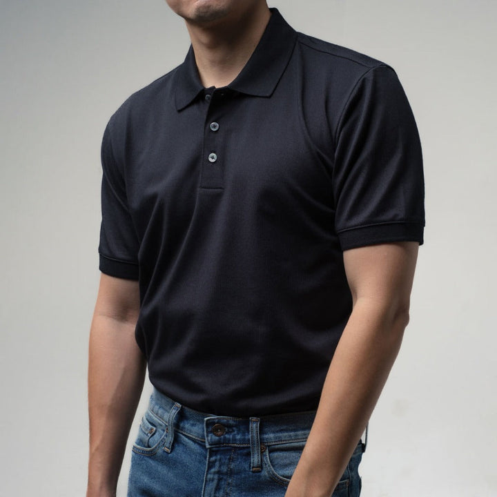 era-won เสื้อโปโล แขนสั้น ทรงสลิม Polo Shirt สี Black era-won