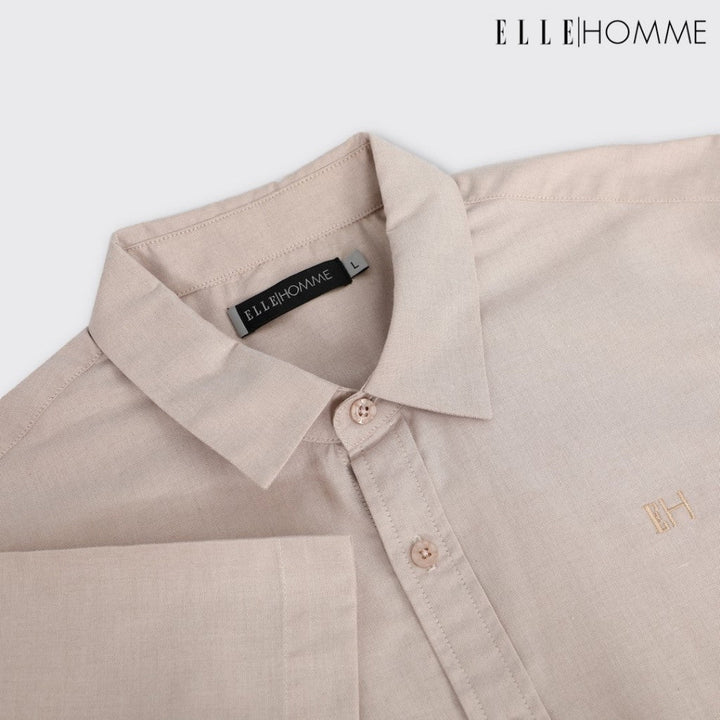 ELLE HOMME | เสื้อเชิ้ตแขนสั้น คอปกเชิ้ต  ทรง Oversize ใส่ได้หลากหลายโอกาส ทั้งทำงานและลำลอง | W8B674 ICCSHOPPING