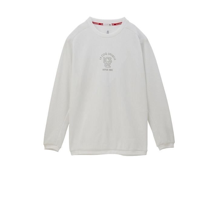 le coq sportif เสื้อยืดแขนยาว ผ้าวาฟเฟิล สีขาว (เสื้อแขนยาว, lecoq, เลอค็อก) 