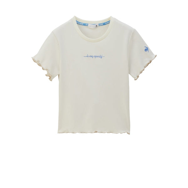 le coq sportif เสื้อผู้หญิง สีครีม (T-shirt, เสื้อยืด, เสื้อครอป, lecoq, เลอค็อก) 