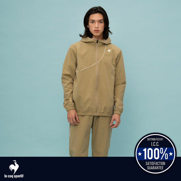 le coq sportif เสื้อแจ็คเก็ตฮู้ดดี้ ผู้ชาย สีเบจ 