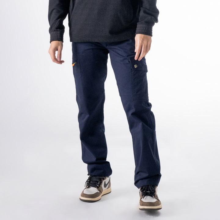 era-won กางเกงขายาว กระบอกกลาง รุ่น Cargo V2 สี Navy 