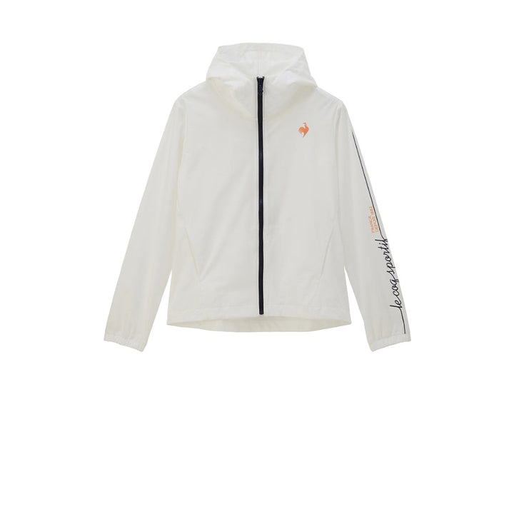 le coq sportif เสื้อแจ็คเก็ตฮู้ดดี้ ผู้หญิง สีขาว (เสื้อแจ็คเก็ต, เสื้อออกกำลังกาย, เสื้อกันฝน, lecoq, เลอค็อก) 