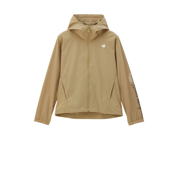 le coq sportif เสื้อแจ็คเก็ตฮู้ดดี้ ผู้หญิง สีเบจ (เสื้อแจ็คเก็ต, เสื้อออกกำลังกาย, เสื้อกันฝน, lecoq, เลอค็อก) 