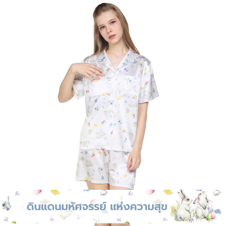 Wacoal Sleepwear ชุดนอน เสื้อแขนสั้น ขาสั้น รุ่น WN7D34 