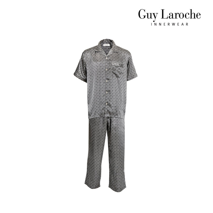 Guy Laroche ชุดนอนผ้าซาติน แขนสั้น ขายาว พิมพ์ลาย 