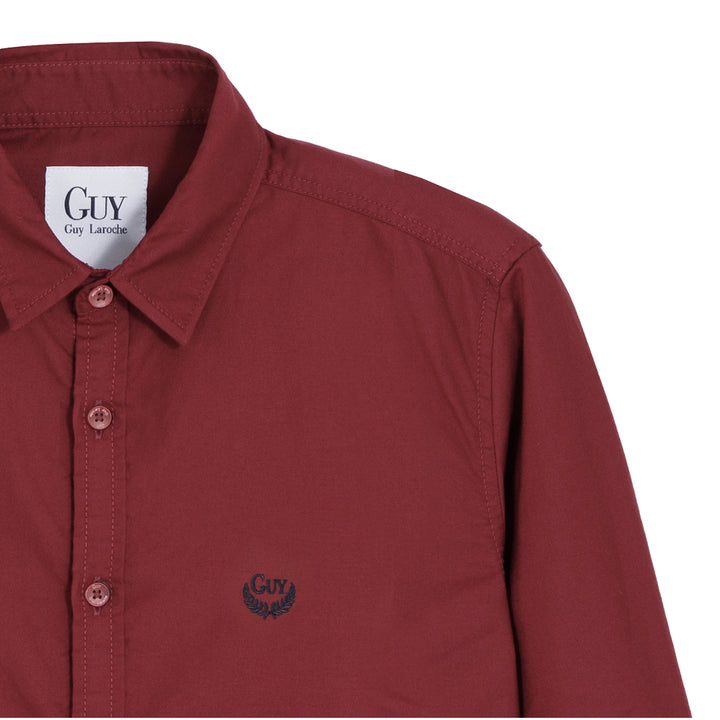 Guy Laroche เสื้อเชิ้ตคอปกสีพื้น Slim fit สวมใส่เข้ารูป 