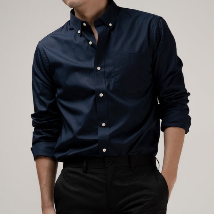 era-won เสื้อเชิ้ต ทรงปกติ Ultrafine Dresshirt แขนยาว สี Double Blue (ป้ายใหม่) ICCSHOPPING