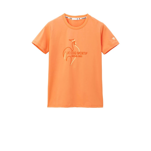 le coq sportif เสื้อเทรนนิ่ง ออกกำลังกาย ผู้หญิง สีส้ม (T-shirt, เสื้อยืด, เสื้อออกกำลังกาย, lecoq, เลอค็อก) 
