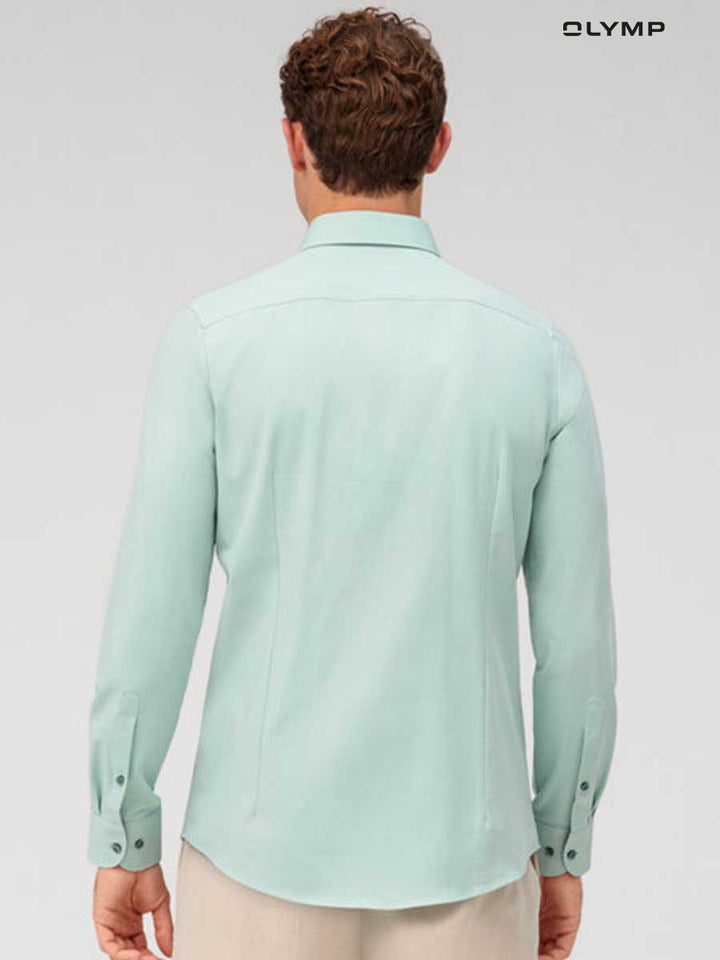 OLYMP  24/Seven Level Five Shirt เสื้อเชิ้ตปรับอุณหภูมิ  สีเขียวผ้าเท็กเจอร์ทรงพอดีตัว ยืดหยุ่นได้ดี ICCSHOPPING