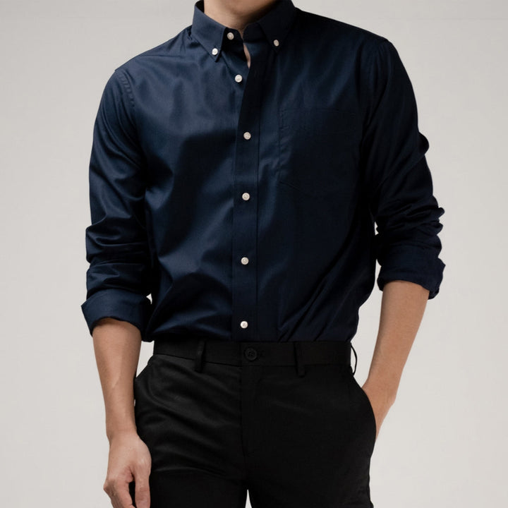 era-won เสื้อเชิ้ต ทรงปกติ Ultrafine Dresshirt แขนยาว สี Double Blue (ป้ายใหม่) ICCSHOPPING