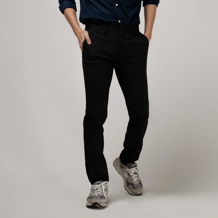 era-won กางเกงสแลคขายาว Workday Lightweight ทรง Super Skinny สี Black ICCSHOPPING