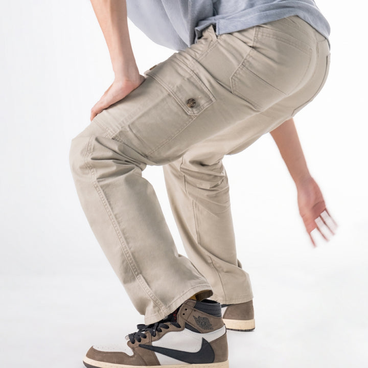 era-won กางเกงขายาว กระบอกกลาง รุ่น Cargo V2 สี Beige 