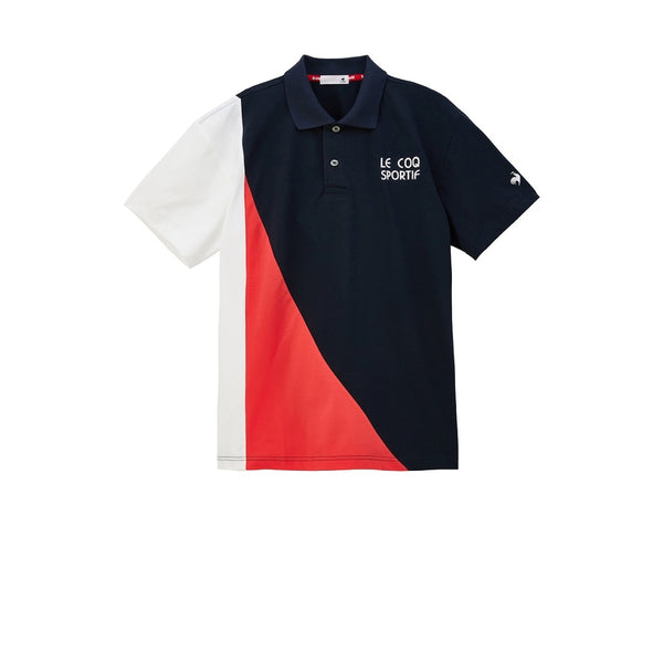 le coq sportif เสื้อโปโลเทรนนิ่ง ออกกำลังกาย สีกรม 