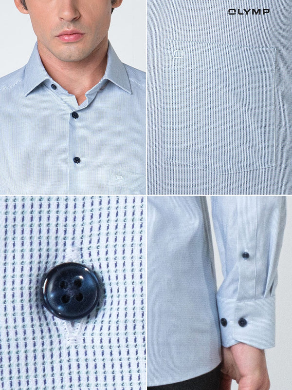 OLYMP  24/Seven LUXOR Shirtเสื้อเชิ้ตปรับอุณหภูมิผ้าเท็กเจอร์เบาเหมือนสวมใส่ชุดกีฬ (SUMMER24) ICCSHOPPING