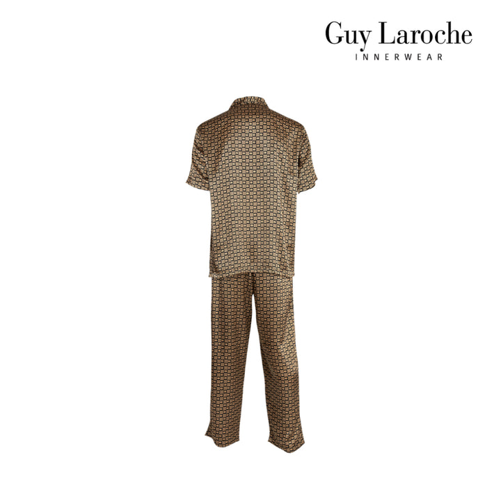 Guy Laroche ชุดนอนผ้าซาติน แขนสั้น ขายาว พิมพ์ลาย 