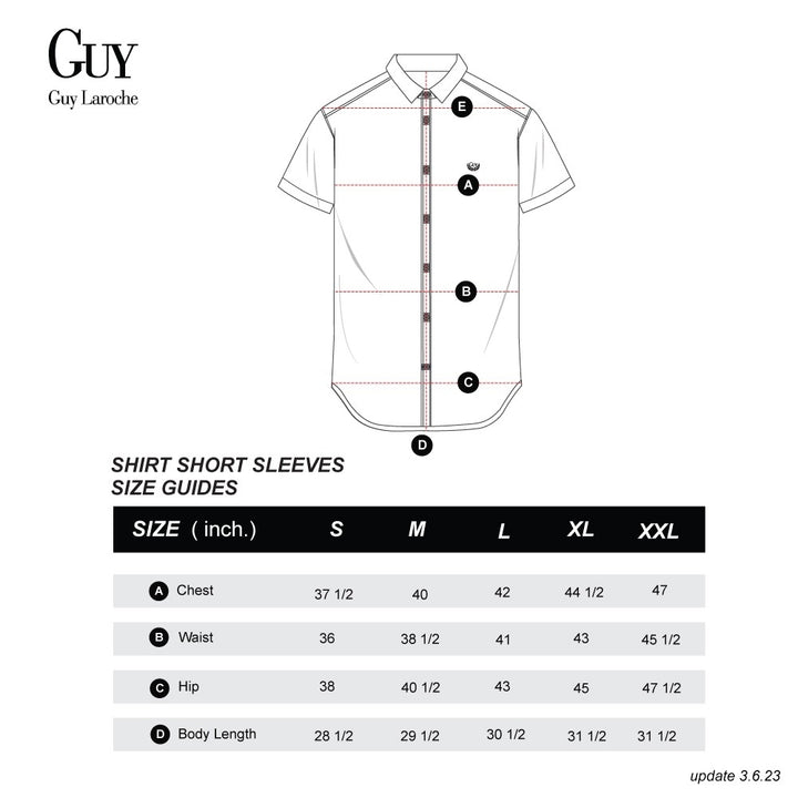 Guy Laroche เสื้อเชิ๊ตแขนสั้น รุ่น BAC5200W3BR ผ้า Polyester 100% 