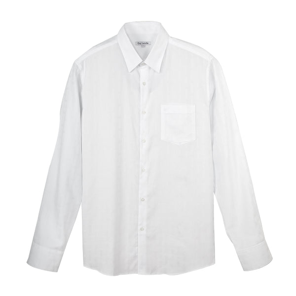 Guy Laroche เสื้อเชิ้ตแขนยาวใส่ทำงาน ทรง Slim fit เนื้อผ้าฝ้าย100% สีขาว 