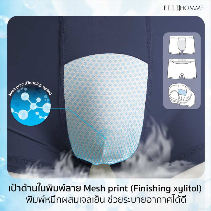 ELLE HOMME COOL COLLAGEN | แพ็ค 1 ชิ้น กางเกงในทรง TRUNK   | KUT8001W3 ICCSHOPPING