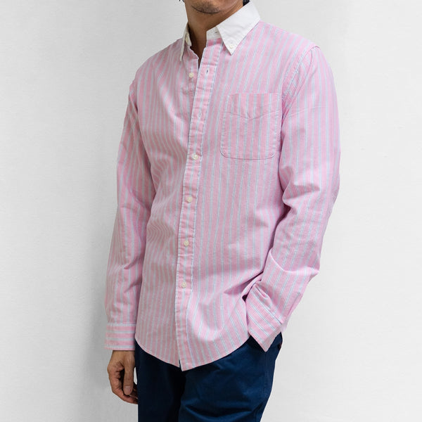 era-won เสื้อเชิ้ต รุ่น Oxford shirts ทรง Comfort fit  คอปกสีขาว สี  Pink Playlist 