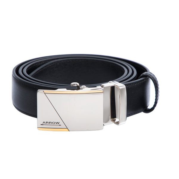 ARROW เข็มขัดผู้ชาย หัวออโต้ล็อค หนังวัวจากอิตาลี สีดำ รุ่น MYCB575 