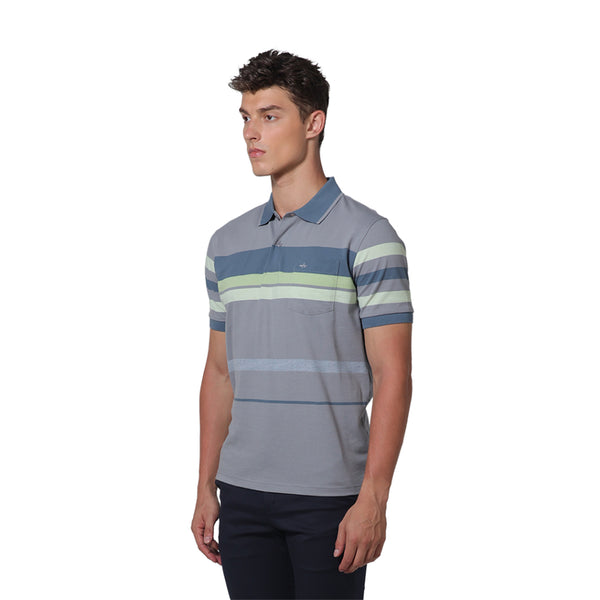ARROW เสื้อโปโล ทรง Comfort สีเทา ลายริ้ว รหัส MPCC546 