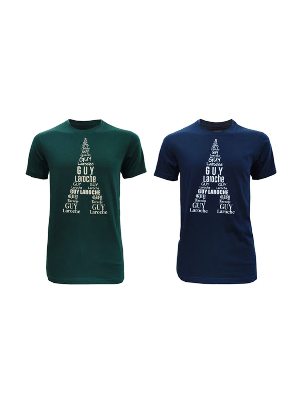Guy Laroche เสื้อยืดสกรีนลายกราฟฟิคหอไอเฟล เนื้อผ้า Cotton100% 