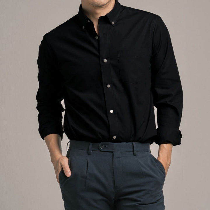 era-won เสื้อเชิ้ต ทรงปกติ Ultrafine Dresshirt แขนยาว สี Double Black (ป้ายใหม่) ICCSHOPPING