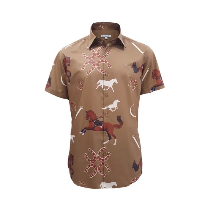 Guy Laroche เสื้อเชิ๊ตแขนสั้น รุ่น BAC5200W3BR ผ้า Polyester 100% 