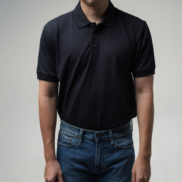 era-won เสื้อโปโล แขนสั้น ทรงสลิม Polo Shirt สี Black era-won