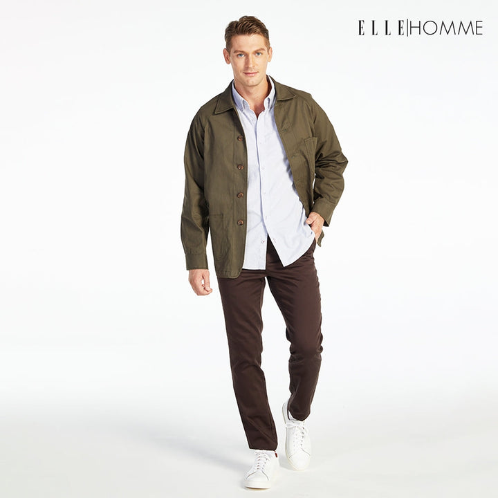 ELLE HOMME เสื้อแจ็คเก็ตผู้ชาย สไตล์ Casual สีเขียว W8J237 ICCSHOPPING