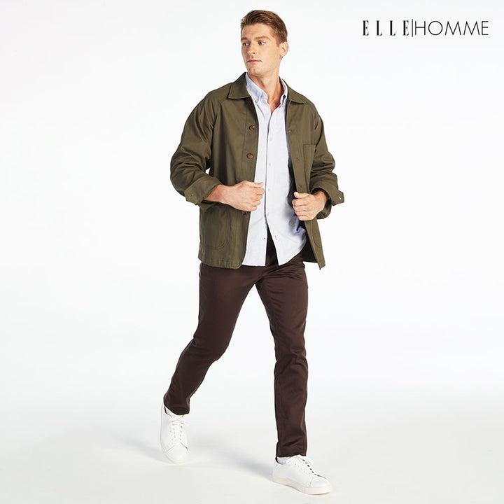 ELLE HOMME เสื้อแจ็คเก็ตผู้ชาย สไตล์ Casual สีเขียว W8J237 ICCSHOPPING