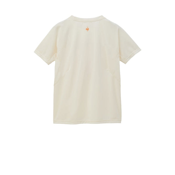 le coq sportif เสื้อเทรนนิ่ง ออกกำลังกาย ผู้หญิง สีครีม (T-shirt, เสื้อยืด, เสื้อออกกำลังกาย, lecoq, เลอค็อก) 