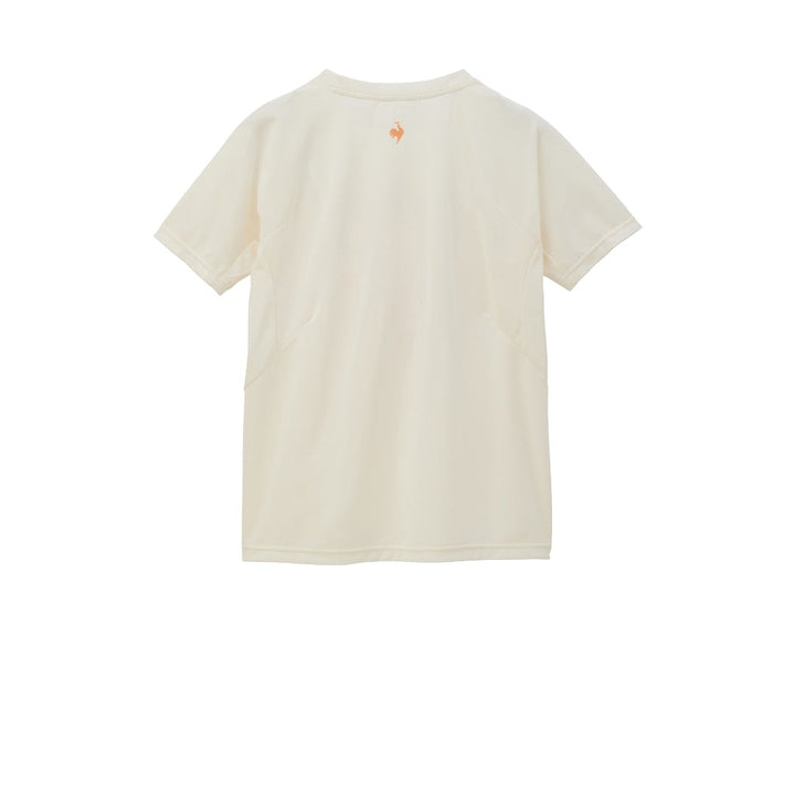 le coq sportif เสื้อเทรนนิ่ง ออกกำลังกาย ผู้หญิง สีครีม (T-shirt, เสื้อยืด, เสื้อออกกำลังกาย, lecoq, เลอค็อก) 