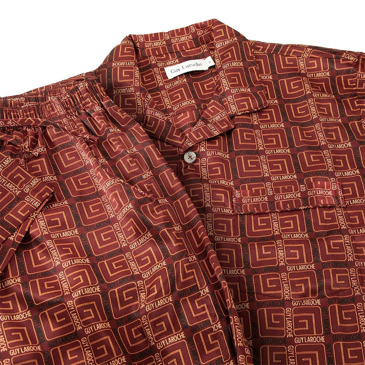Guy Laroche ชุดนอนผ้าซาติน แขนสั้น ขายาว พิมพ์ลาย มีให้เลือก 3 สี (JPP7516S4-1) 