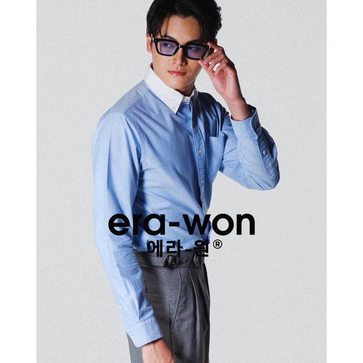 era-won เสื้อเชิ้ต รุ่น Oxford shirts ทรง Comfort fit  คอปกสีขาว สี White-Blue Brothers 