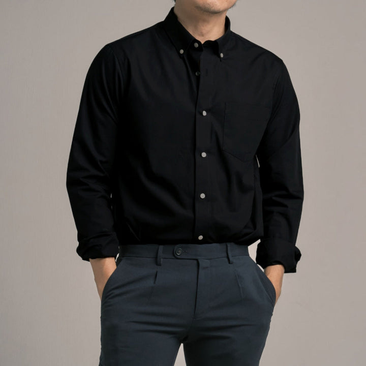 era-won เสื้อเชิ้ต ทรงปกติ Ultrafine Dresshirt แขนยาว สี Double Black (ป้ายใหม่) ICCSHOPPING