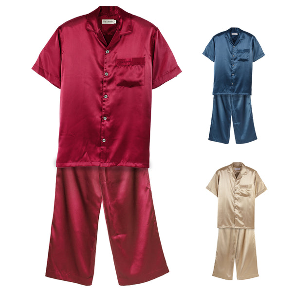 Guy Laroche ชุดนอนขายาวแขนสั้น ผ้าซาติน  สัมผัสนุ่มลื่นพิเศษ 