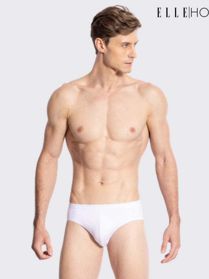 ELLE HOMME | แพ็ค 3 ชิ้น กางเกงในทรง Brief ขอบเล็ก ไม่รัดเอว ทอโลโก้ ELLE  | KUB7925 ICCSHOPPING