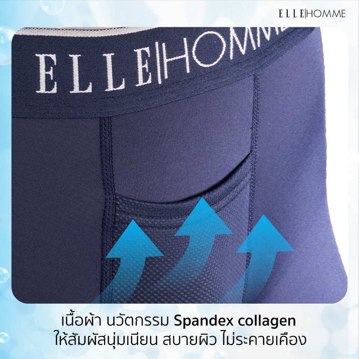 ELLE HOMME COOL COLLAGEN | แพ็ค 1 ชิ้น กางเกงในทรง TRUNK   | KUT8001W3 ICCSHOPPING