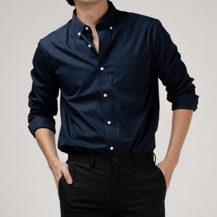 era-won เสื้อเชิ้ต ทรงปกติ Ultrafine Dresshirt แขนยาว สี Double Blue (ป้ายใหม่) ICCSHOPPING