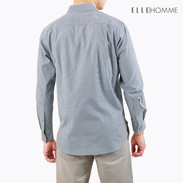 ELLE HOMME | เสื้อเชิ้ตแขนยาว คอปกเชิ้ต ทรง REGULAR เนื้อผ้า Polyester สวมใส่สบาย ระบายอากาศดี | W8B673 ICCSHOPPING