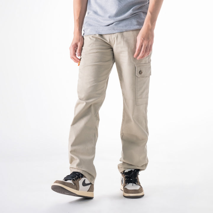 era-won กางเกงขายาว กระบอกกลาง รุ่น Cargo V2 สี Beige 