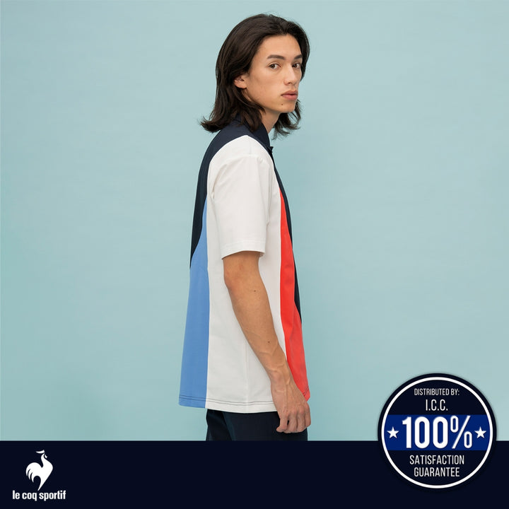 le coq sportif เสื้อโปโลเทรนนิ่ง ออกกำลังกาย สีกรม 