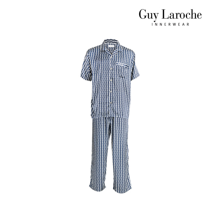 Guy Laroche ชุดนอนผ้าซาติน แขนสั้น ขายาว พิมพ์ลาย 
