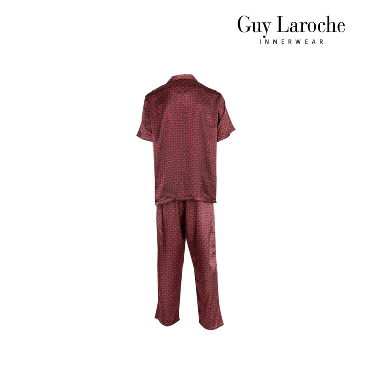 Guy Laroche ชุดนอนผ้าซาติน แขนสั้น ขายาว พิมพ์ลาย 