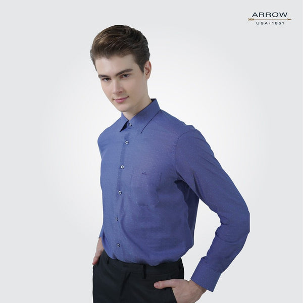 ARROW เสื้อเชิ้ต แขนยาว BAMBOO ทรง Smart สีกรม MACM907 