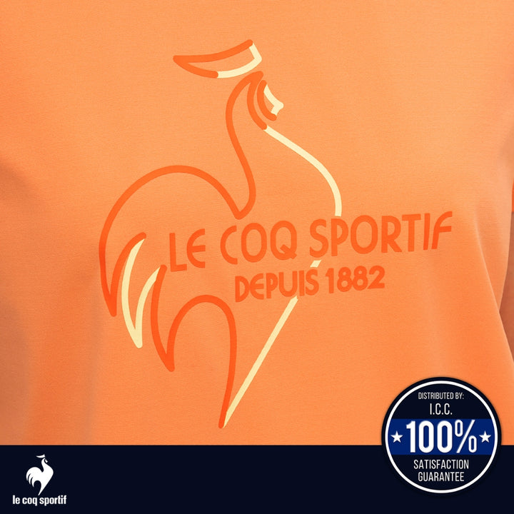 le coq sportif เสื้อเทรนนิ่ง ออกกำลังกาย ผู้หญิง สีส้ม (T-shirt, เสื้อยืด, เสื้อออกกำลังกาย, lecoq, เลอค็อก) 