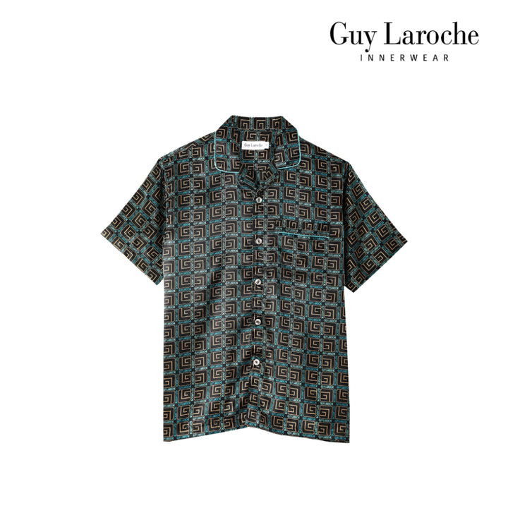 Guy Laroche ชุดนอนผ้าซาติน แขนสั้น ขายาว พิมพ์ลาย มีให้เลือก 3 สี (JPP7516S4-1) 