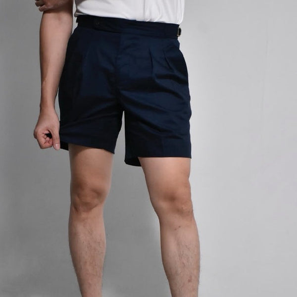 era-won กางเกงขาสั้น รุ่น Double belts Classic Shorts (V2) สี Navy Blue seven-Draft ICCSHOPPING